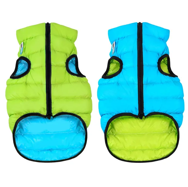 Двостороння куртка AiryVest XS22 для собак, салатово-блакитна