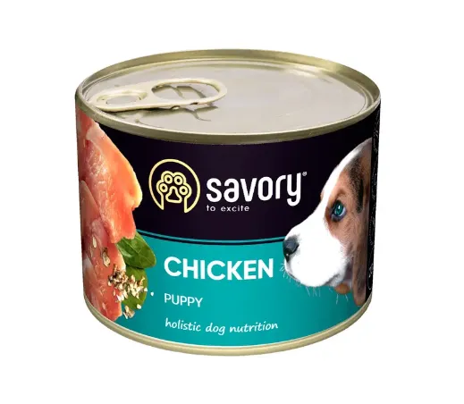 Savory вологий корм для цуценят усіх порід з куркою 200g 30549