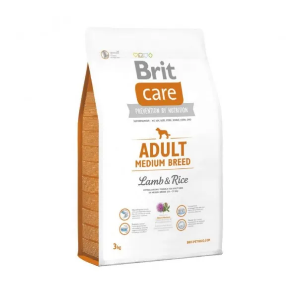 Brit Care Adult Medium Breed Lamb & Rice Ягня рис (для собак від 10 до 25кг) 3kg