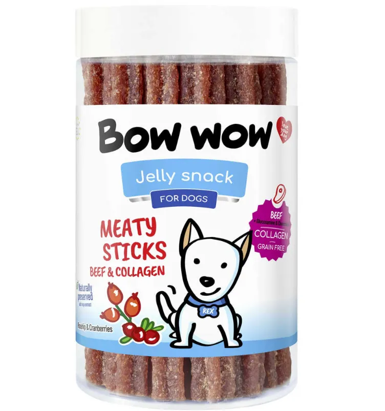STICK банка ТРУБКА Bow Wow палички яловичина і колаген 12см 20шт 370гр BW252