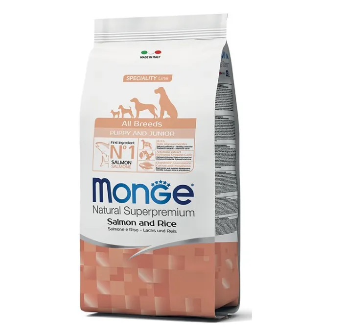 MONGE All Breeds Mini Puppy & Junior лосось з рисом 1кг