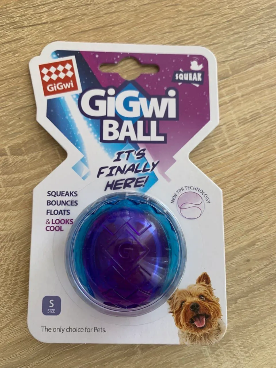 6295 Іграшка для собак М'яч GiGwi Ball with Squeaker purple/blue, S