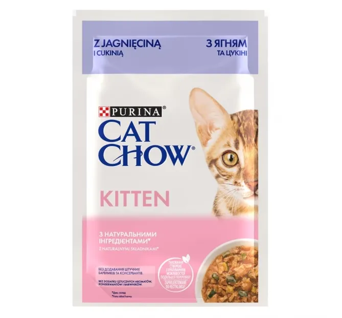 CatChow Kitten ягня та цукіні в соусі 85г