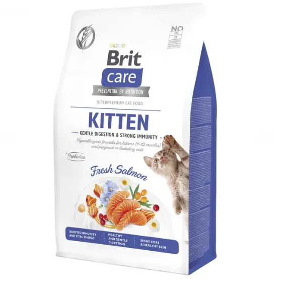 Brit Care Cat GF Kitten GDigestion & SImmunity (чутливе трвалення і сильний імунітет) з лососем 0.4кг