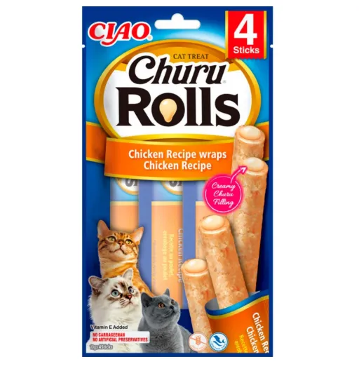 Ласощі для котів INABA Churu Rolls курка 4*10г EU733