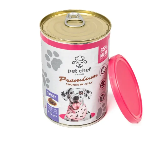 Корм для собак Pet Chef шматочки в желе з індичкою 415г