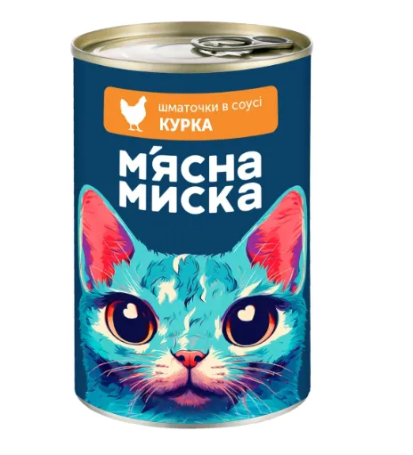 Корм для котів М'ясна миска курка в соусі 415г