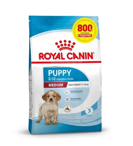 Royal Canin, Medium Puppy 3.2+800кг