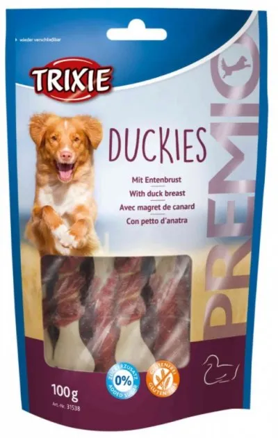 31538 Ласощі для собак Trixie Premio Duckies кістки з качкою 100г