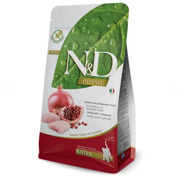 Farmina Cat N&D Grain Free Prime Chicken&Pomegranate Kitten курка та гранат для кошенят 1кг 31976