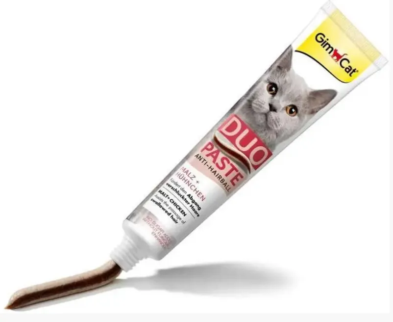 417233 GimCat DUO-паста для виводу шерсті+курка 50г