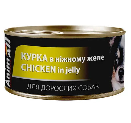 Корм вологий Animall для собак з куркою в желе 85г