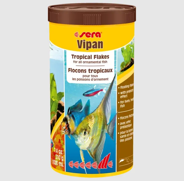 Sera vipan nature корм для всіх акваріумних риб, пластівці 1000мл 210г 45285
