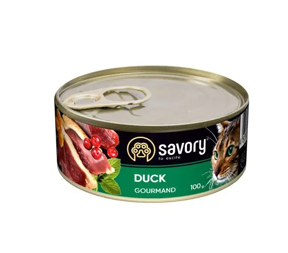 Корм Savory вологий для вибагливих котів з качкою 100г 30600