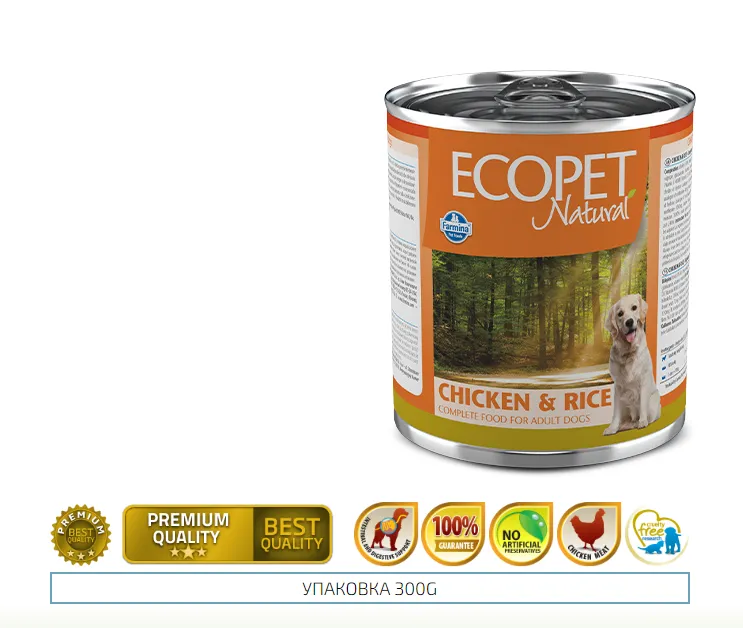 Farmina Dog Ecopet Natural Chicken & Rice з куркою та рисом 300г 06008