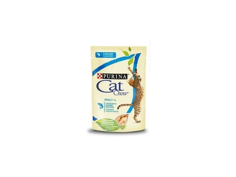 CatChow Adalt лосось та зелена квасоля 85г (4+1)