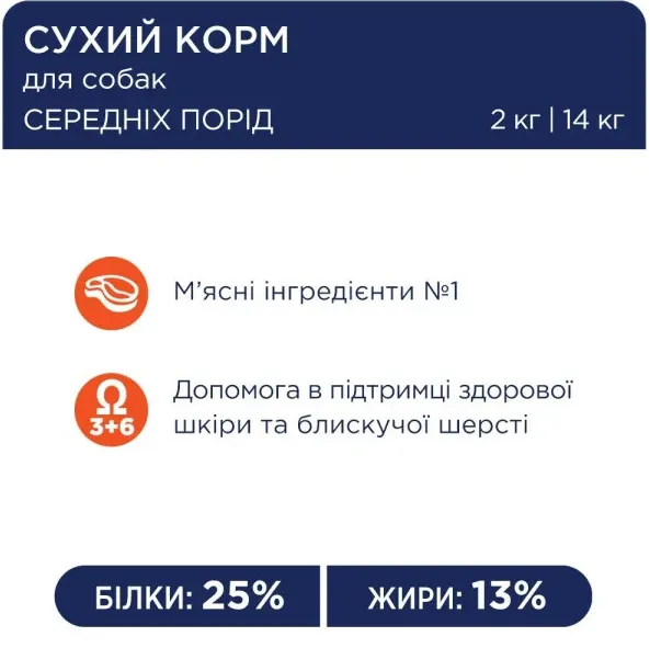 К4Л для собак средніх порід з куркою 1кг