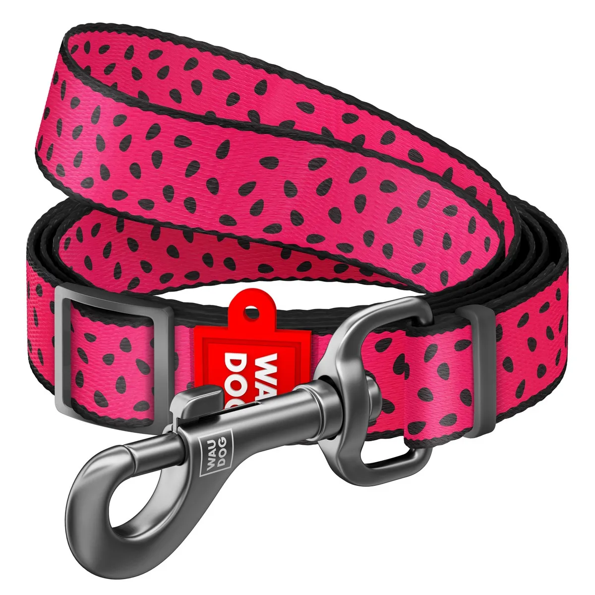 5356 Повідець регульований WAUDOG Nylon, малюнок "Кавун" (ширина 15 мм, довжина 152-183 см)