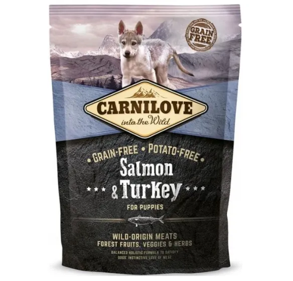 Корм Carnilove Puppy для цуценят великих порід з лососем та індичкою 1.5кг