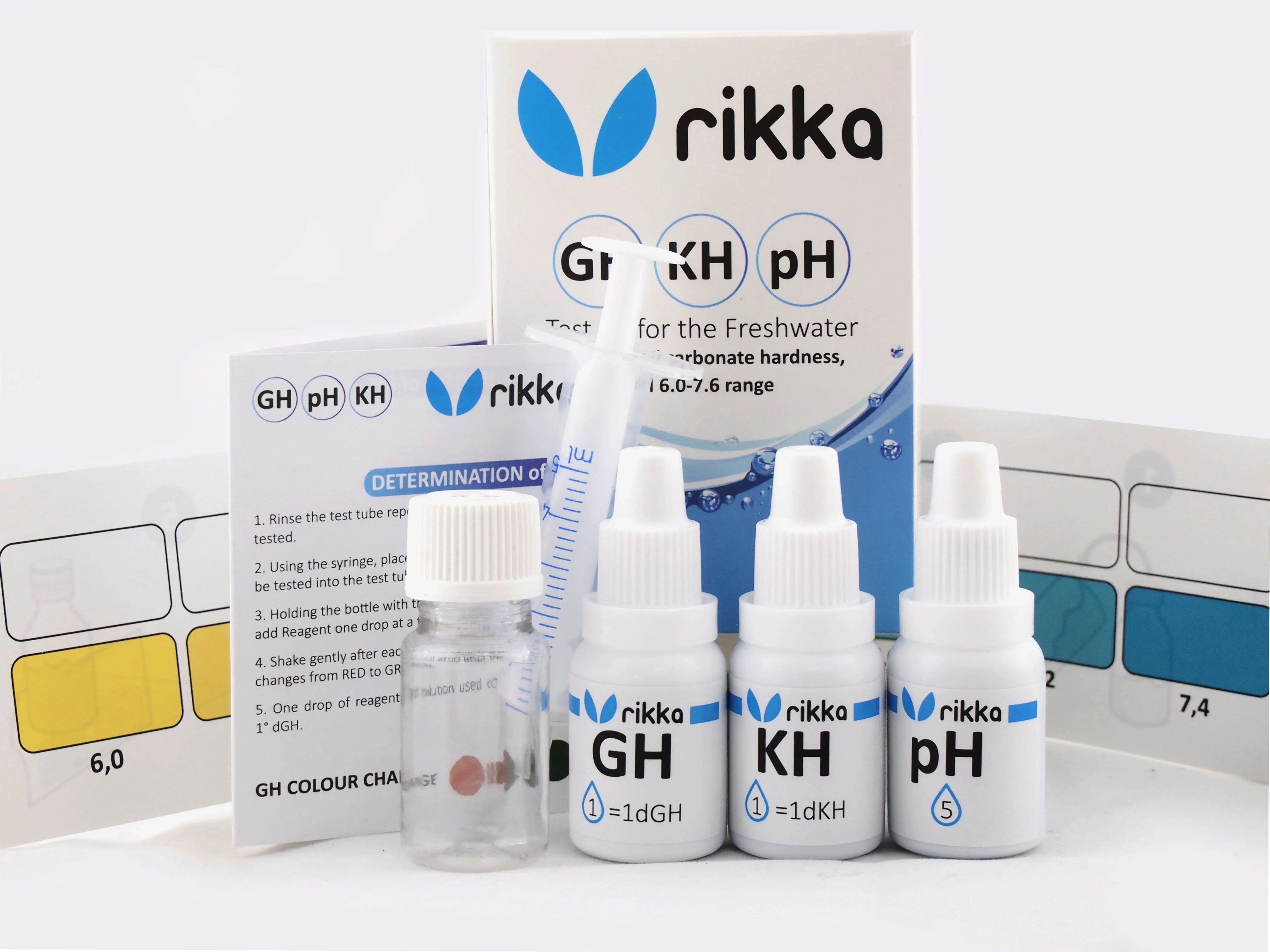 Тест набір для прісної води GH-KH-pH, 3 тести в одному наборі