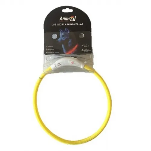 AnimAll нашийник що світиться з USB (жовтий), L 70 см