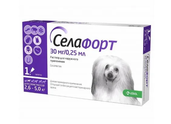 Селафорт для собак, стоп-он 30мг  від 2,6кг до 5кг №1 