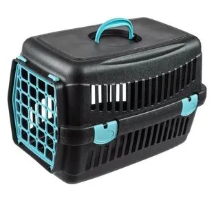 Переноска для котів та собак Анімал чорна з кольор. дверцятами 48,5x32,5x32,5см. CNR-102В