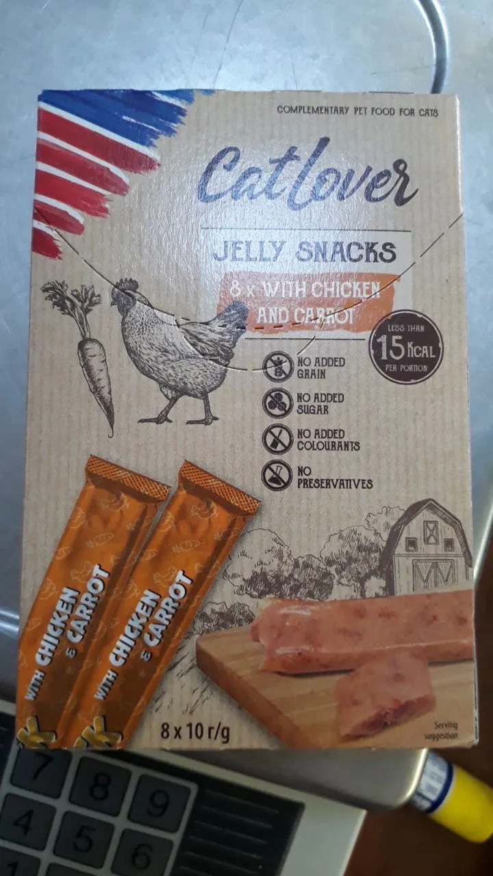 Cat Lover Jelly Snack 1*10g Chicken Carrot Снеки для котів у вигляді желе з куркою та морквою 1004628