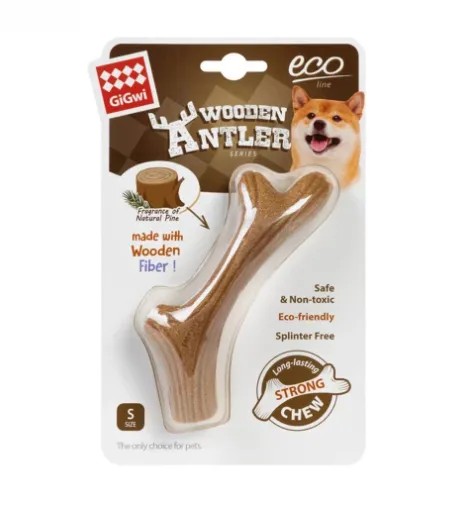 2340 Іграшка для собак Ріг жувальний GiGwi Wooden Antler дерево, полімер S