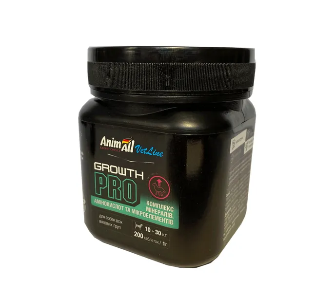 Вітаміни AnimAll VetLine Growth PRO для середніх порід собак 200табл. 5492
