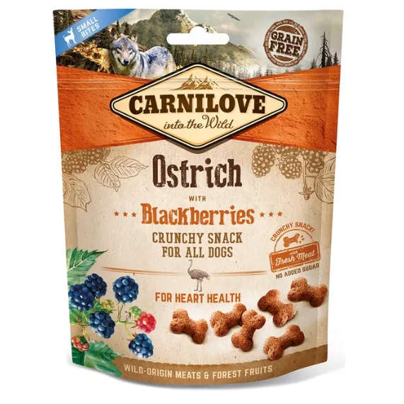 Ласощі Carnilove для собак Дог Кранчі Снек з страусом та ожиною 200г 100406/7274
