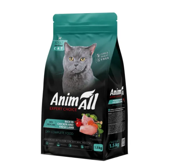 Сухий корм AnimAll для стерилізованих кішок з куркою та ягнятиною 1.5кг