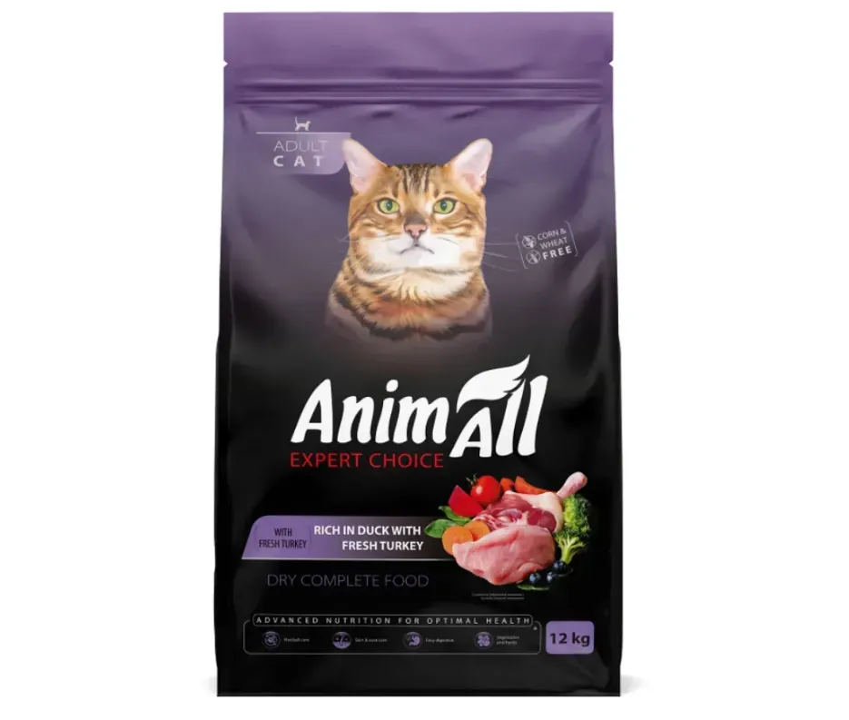 AnimAll Сухий корм для котів з індичкою та качкою 1кг