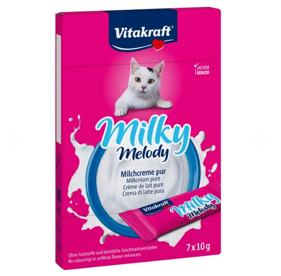 Vitakraft Milky Melody крем-снек з вершками, зі зниженним вміст. лактози 7*10г