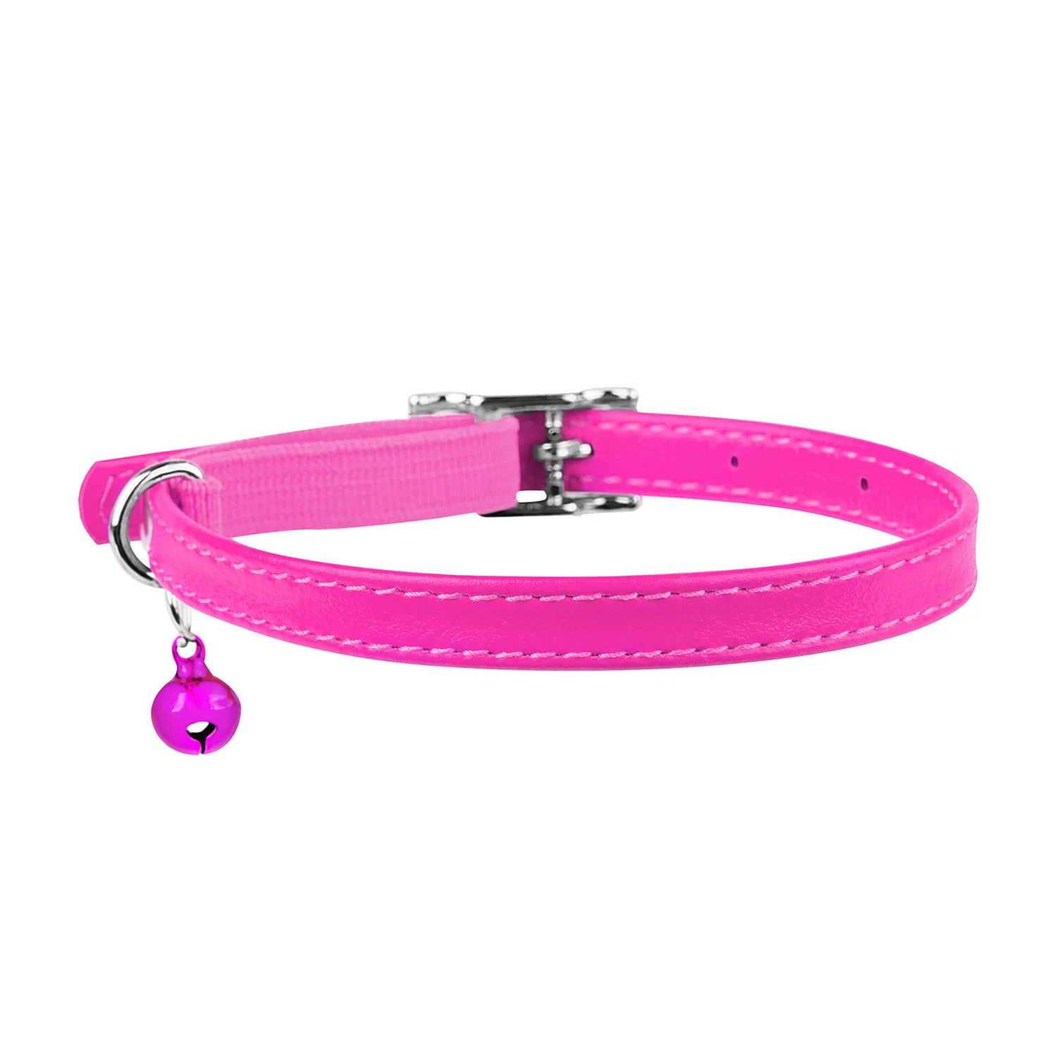 32757 Нашийник "CoLLaR GLAMOUR" без прикрас з резинкою для кошенят (шир.9мм, довж.17-20см) рожевий