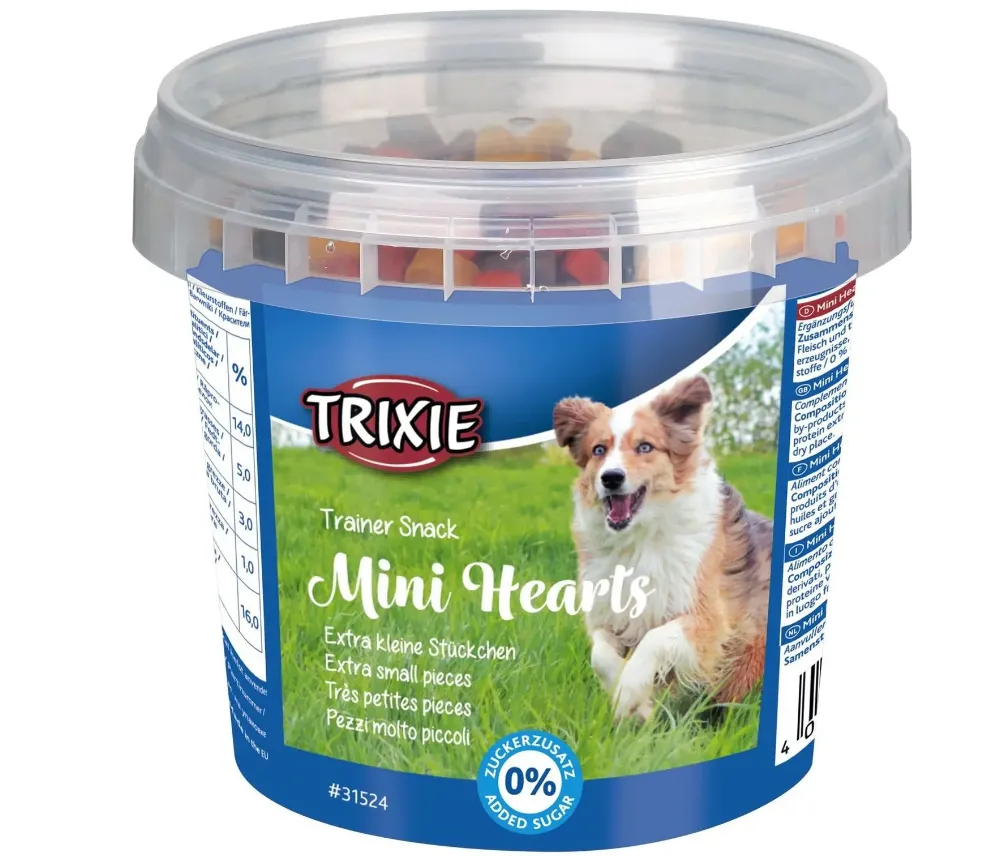 31524 Ласощі для собак Trixie Trainer Snack Mini Hearts курка, ягня, лосось (відро) 200г