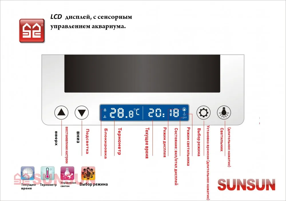 SunSun Акваріум "AT-350А" 18,5л, 34,5х20,5x27см