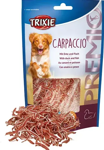 31804 Ласощі для собак Trixie Premio Carpaccio качка, риба 80г