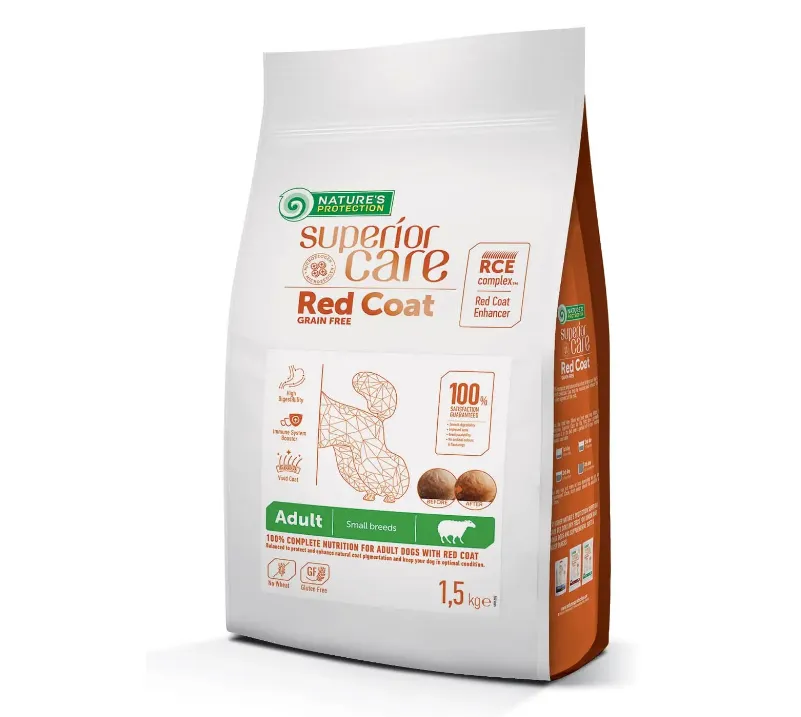 Корм для собак Nature's Protection SC Red Coat Grain Free Mini Lamb (для міні порід з рудою шерстю, ягня) 1.5кг