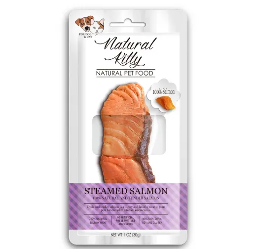 Ласощі для котів/собак Natural Kitty Original Series Steamed Salmon шматочки лосося, приготовані на пару 30г UNK20201