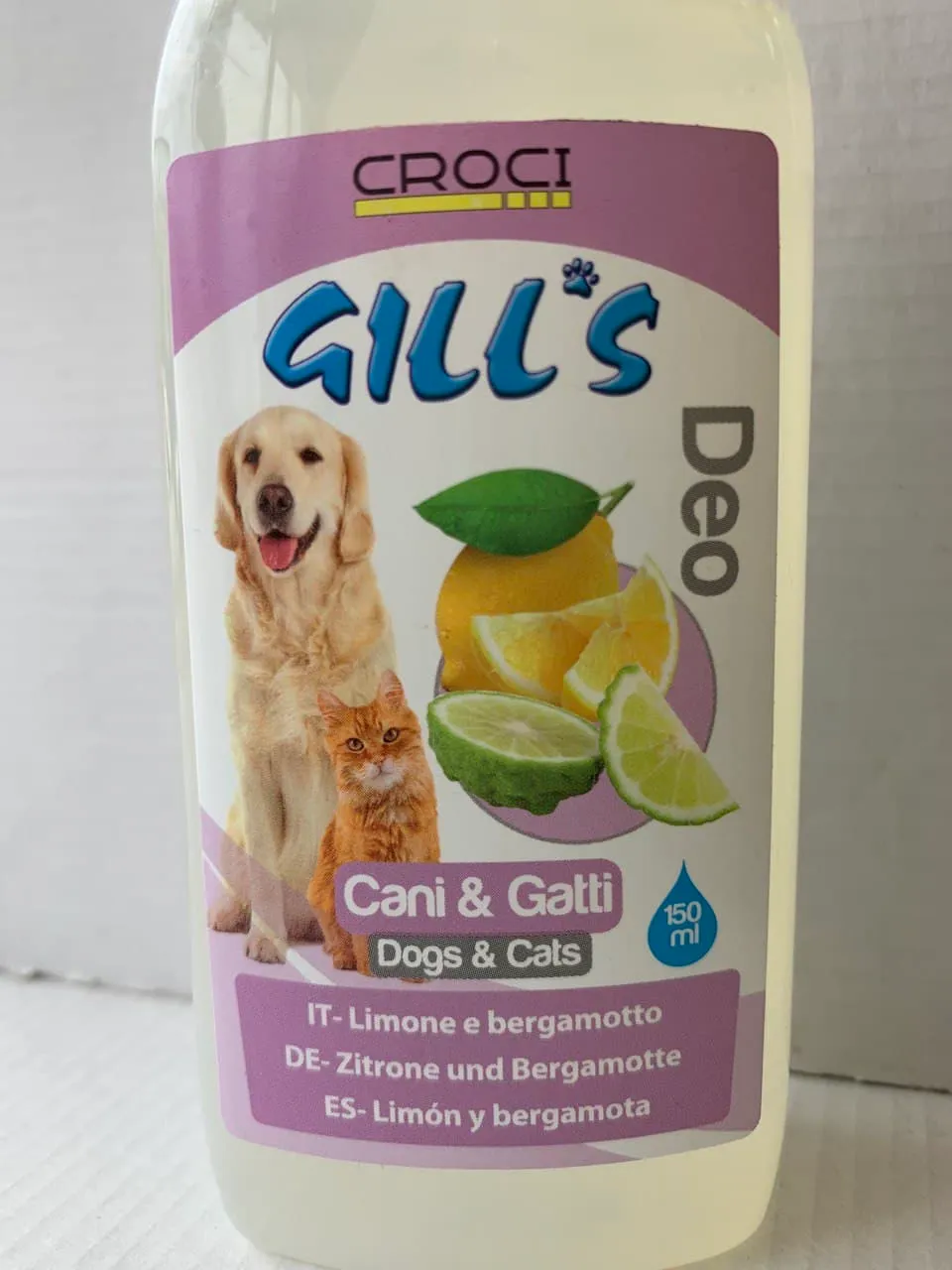 Туалетна вода GILL'S Lemon & Bergamot для котів і собак 150мл