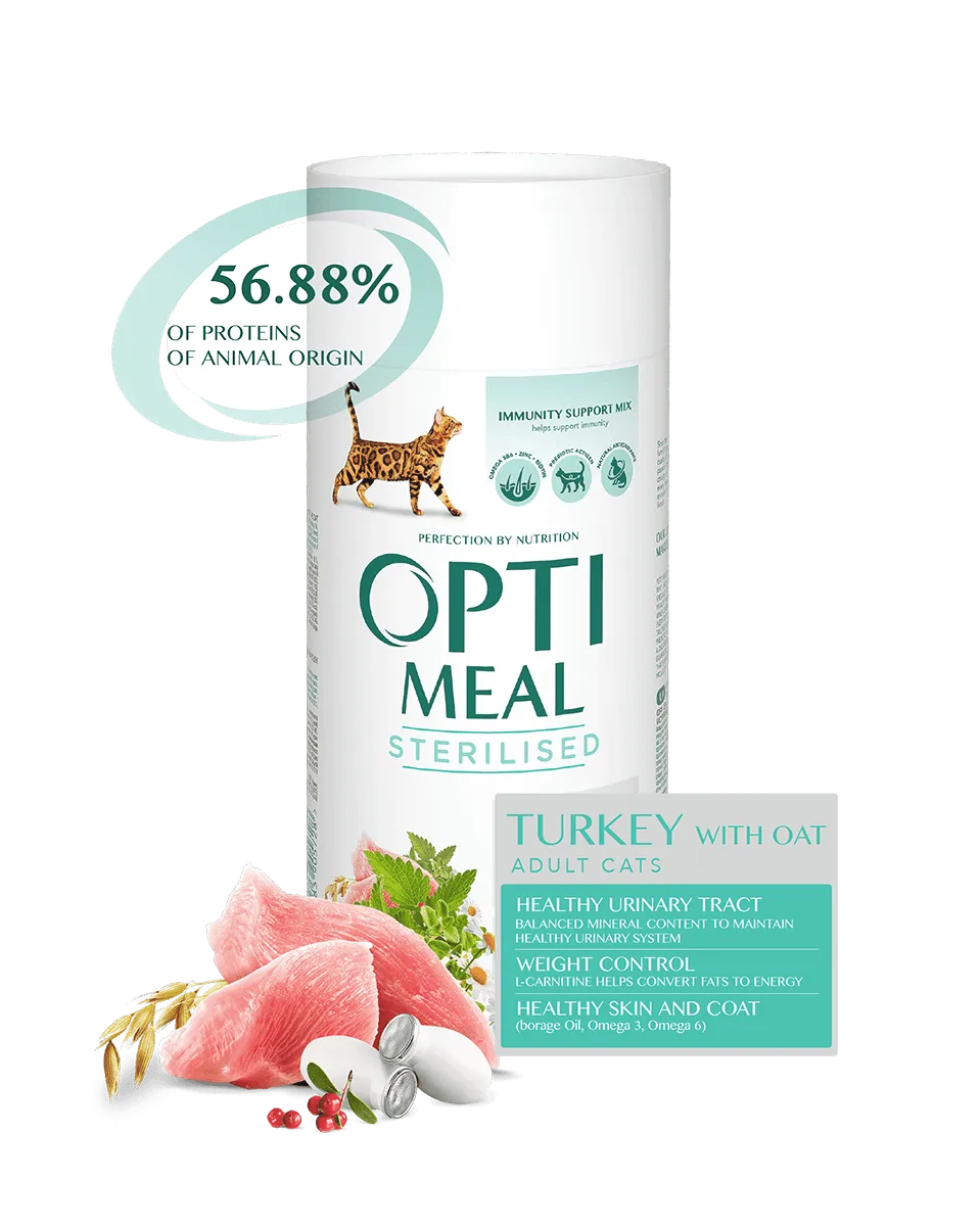 Optimeal+ для стерилізованих котів (індичка&овес), 650 г