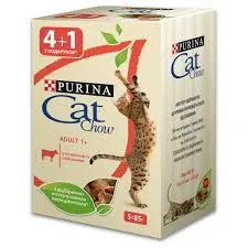 CatChow Adalt з яловичиною та баклажаном 85г (4+1)