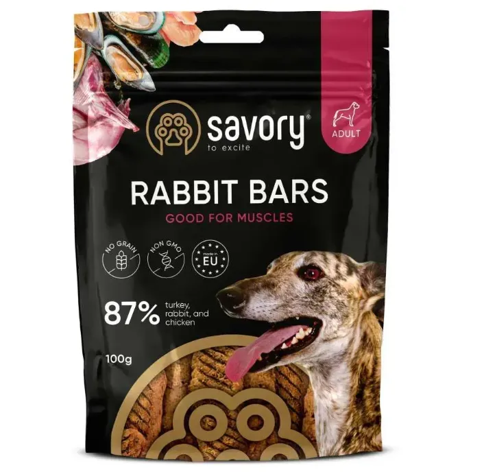 Джерки Savory Bars батончики з кроликом 100г 21113