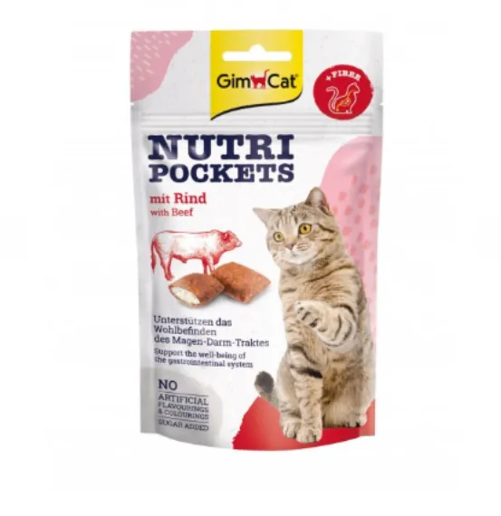 Nutri Pockets для котів Яловичина+солод (мальт) 60г (G-419305/400747/419213)