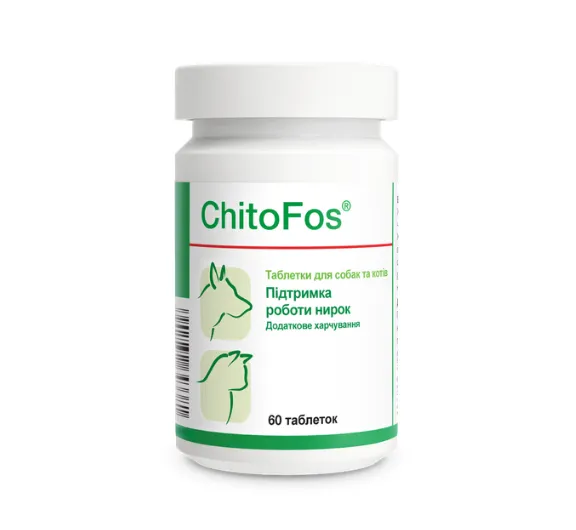 Dolfos ChitoFos для підтримки нирок для собак та котів 60табл.