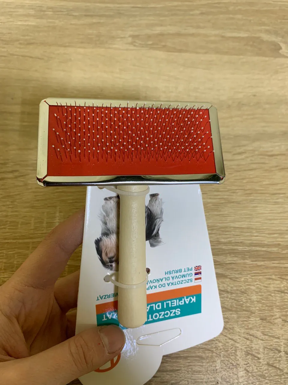 51148 Пуходерка середня з дерев'яною ручкою 8*4*12см