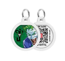 0625 Адресник металевий WAUDOG Smart ID з QR паспортом, малюнок в асорт., круг, Д 25мм