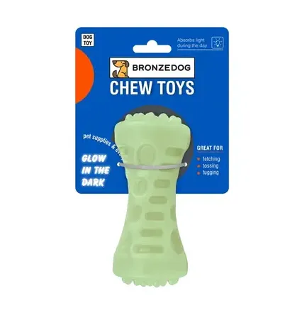 YT96384 Іграшка світлонакопичувальна для собак Bronzedog Chew Bone 5*13см