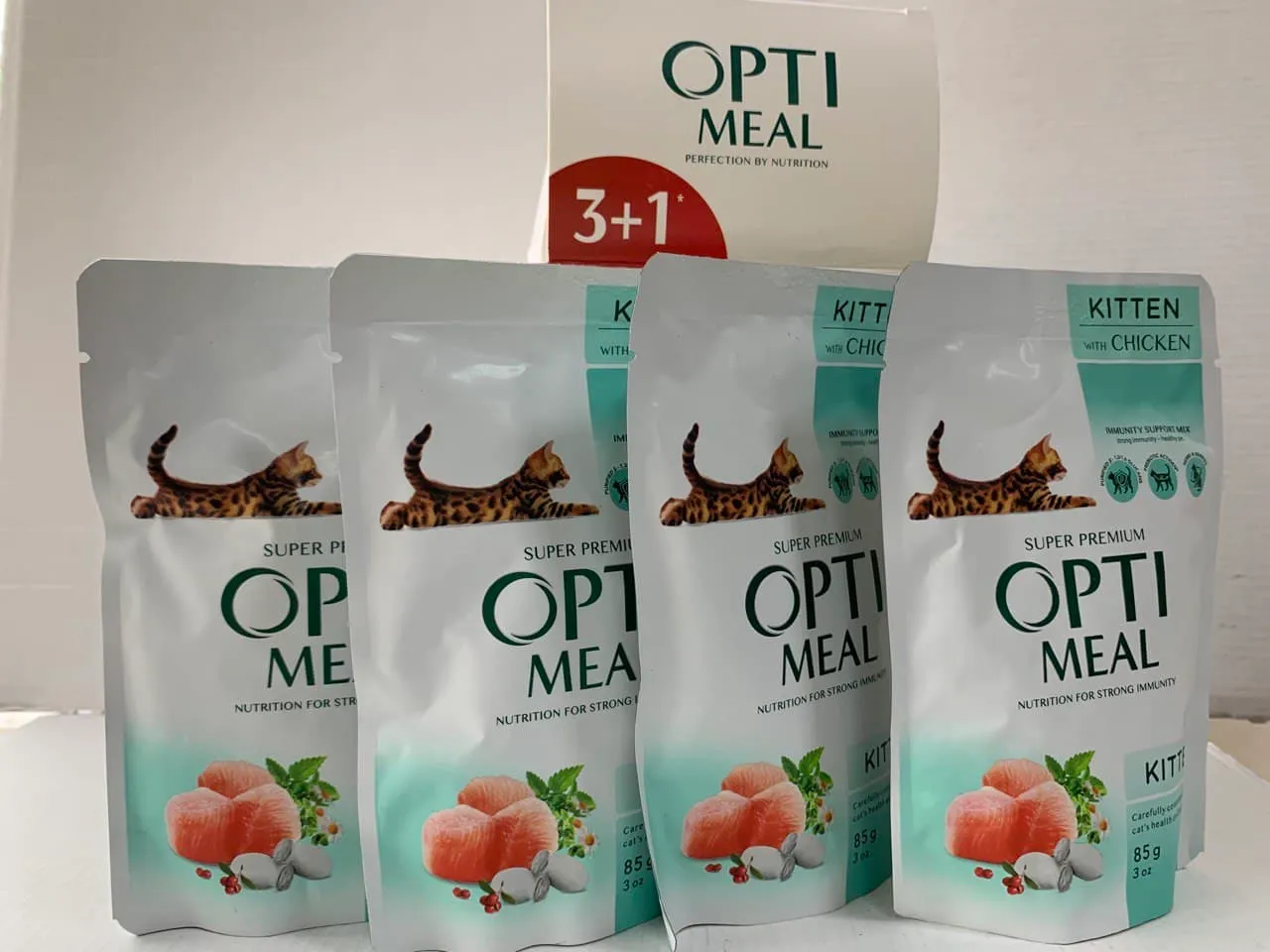 Optimeal+ пауч 85г для кошенят курка (3+1)